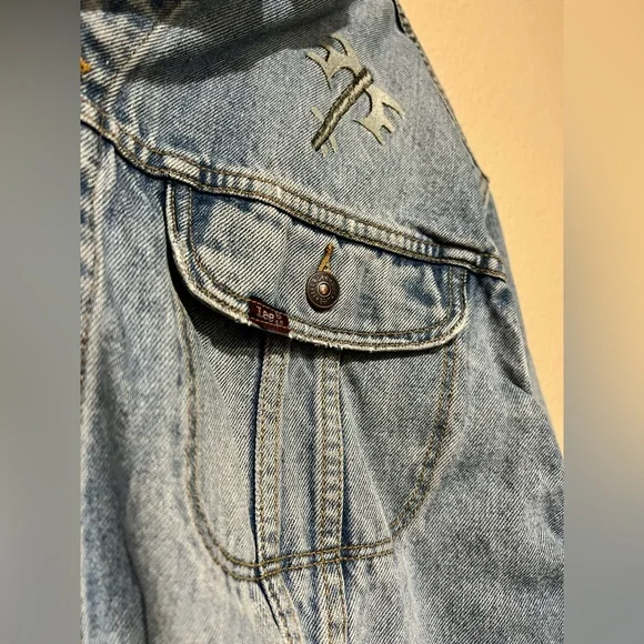 Vintage 90s MELISSA ETHERIDGE Chrome Plated Lee Denim Tour Jean Jacket Size XL - Picture 3 of 7